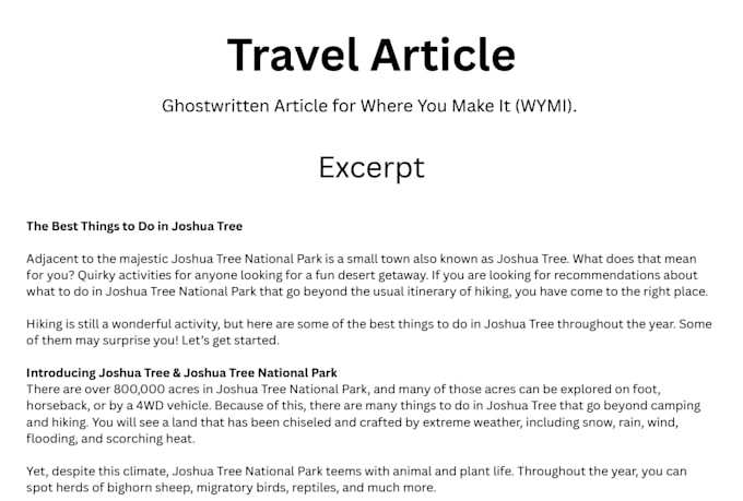 write engaging travel articles and guides